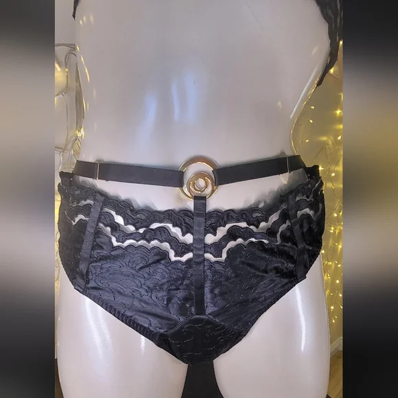 Bordelle Elegant Black Lace Lingerie Set Lot 096 Nwot